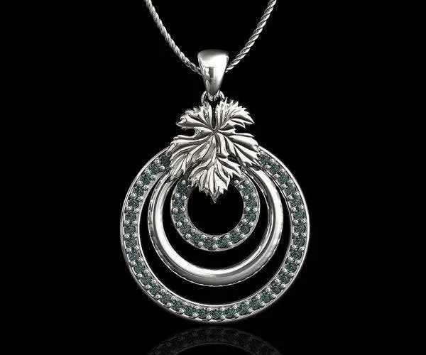 Artemis Nature Pendant *Moissanite With 10k/14k/18k White, Yellow, Rose, Green Gold, Gold Plated & Silver* Leaf Women Charm Necklace Gift