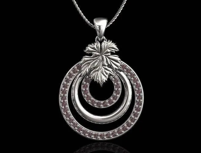 Artemis Nature Pendant *Moissanite With 10k/14k/18k White, Yellow, Rose, Green Gold, Gold Plated & Silver* Leaf Women Charm Necklace Gift