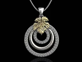 Artemis Nature Pendant *Moissanite With 10k/14k/18k White, Yellow, Rose, Green Gold, Gold Plated & Silver* Leaf Women Charm Necklace Gift