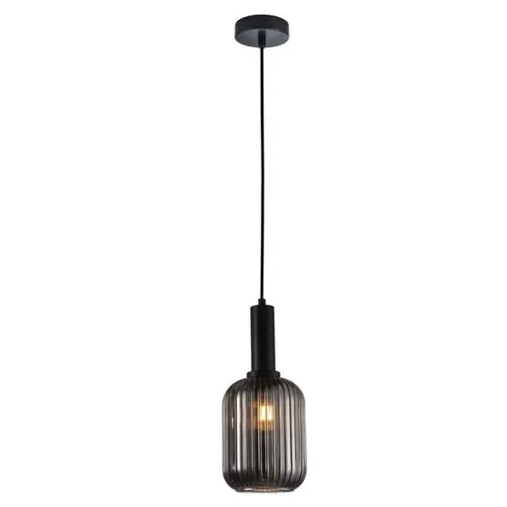 Athina Smoke Cut Glass Pendant