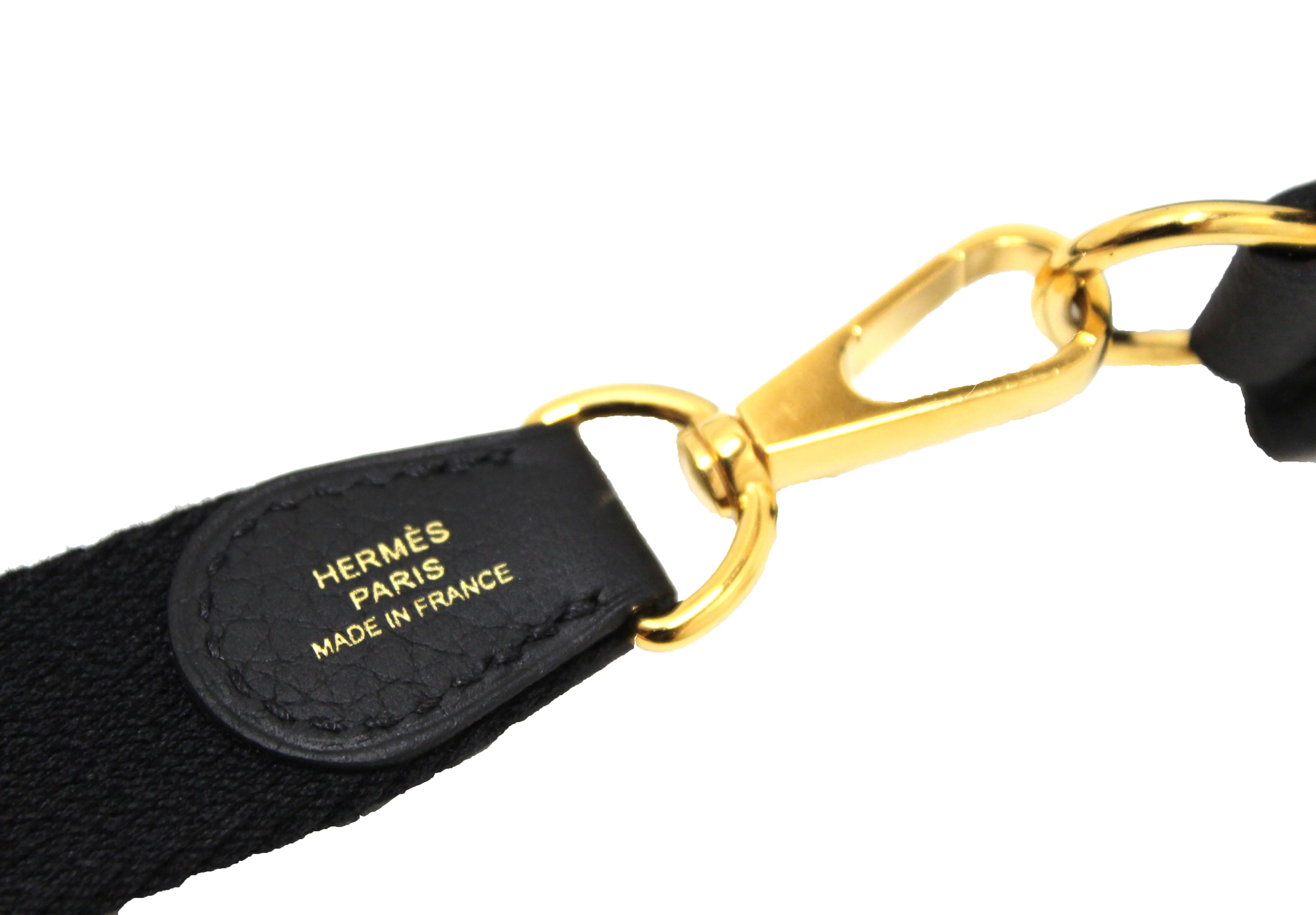 Authentic Hermes Black Clemence Leather Evelyne 16 Amazone Bag