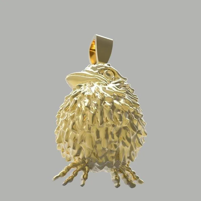 Baby Chick Pendant *10k/14k/18k White, Yellow, Rose, Green Gold, Gold Plated & Silver* Animal Chicken Farm Bird Pet Heart Charm Necklace