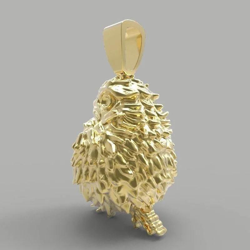 Baby Chick Pendant *10k/14k/18k White, Yellow, Rose, Green Gold, Gold Plated & Silver* Animal Chicken Farm Bird Pet Heart Charm Necklace