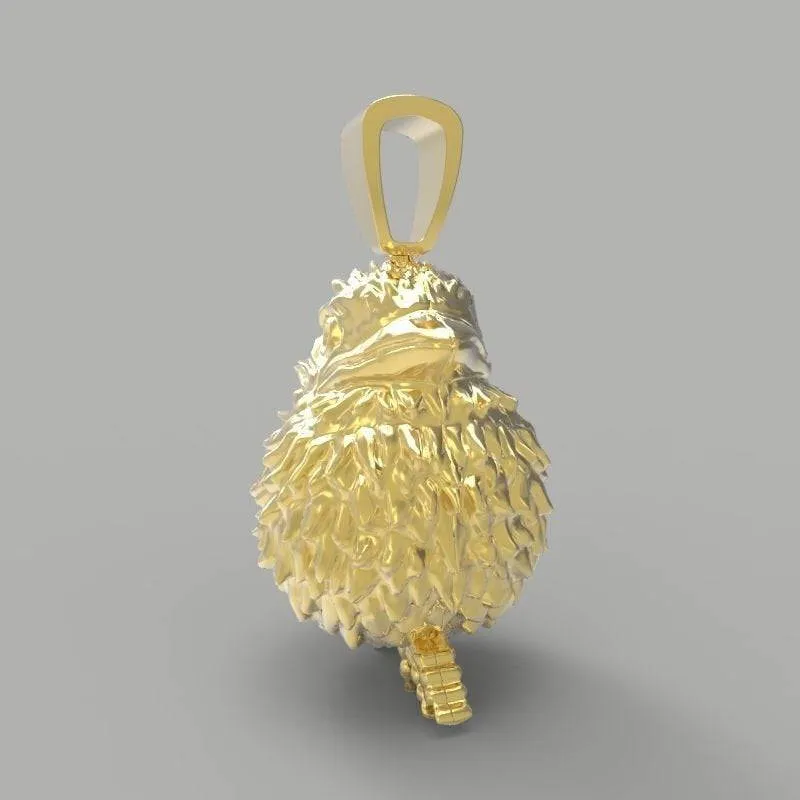 Baby Chick Pendant *10k/14k/18k White, Yellow, Rose, Green Gold, Gold Plated & Silver* Animal Chicken Farm Bird Pet Heart Charm Necklace