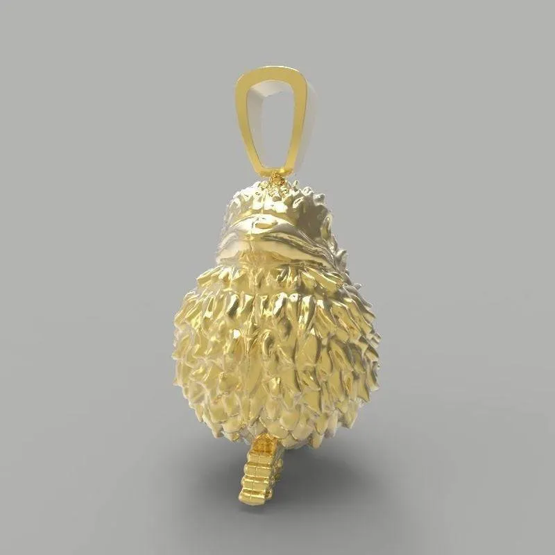 Baby Chick Pendant *10k/14k/18k White, Yellow, Rose, Green Gold, Gold Plated & Silver* Animal Chicken Farm Bird Pet Heart Charm Necklace