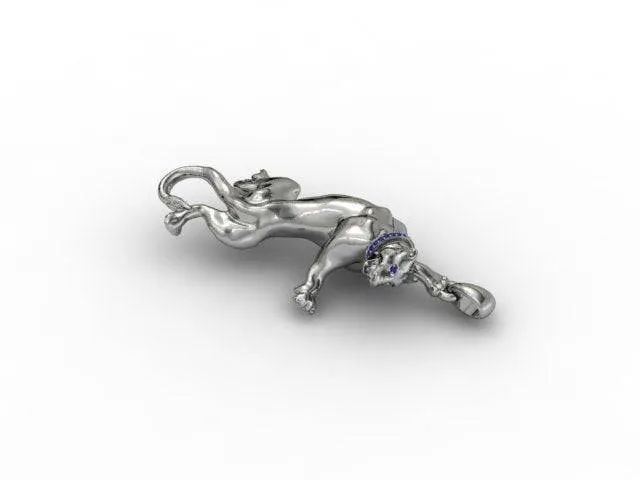 Bagheera Panther Pendant *Synthetic Stone With 10k/14k/18k White, Yellow, Rose, Green Gold, Gold Plated & Silver* Animal Cat Pet Charm Gift
