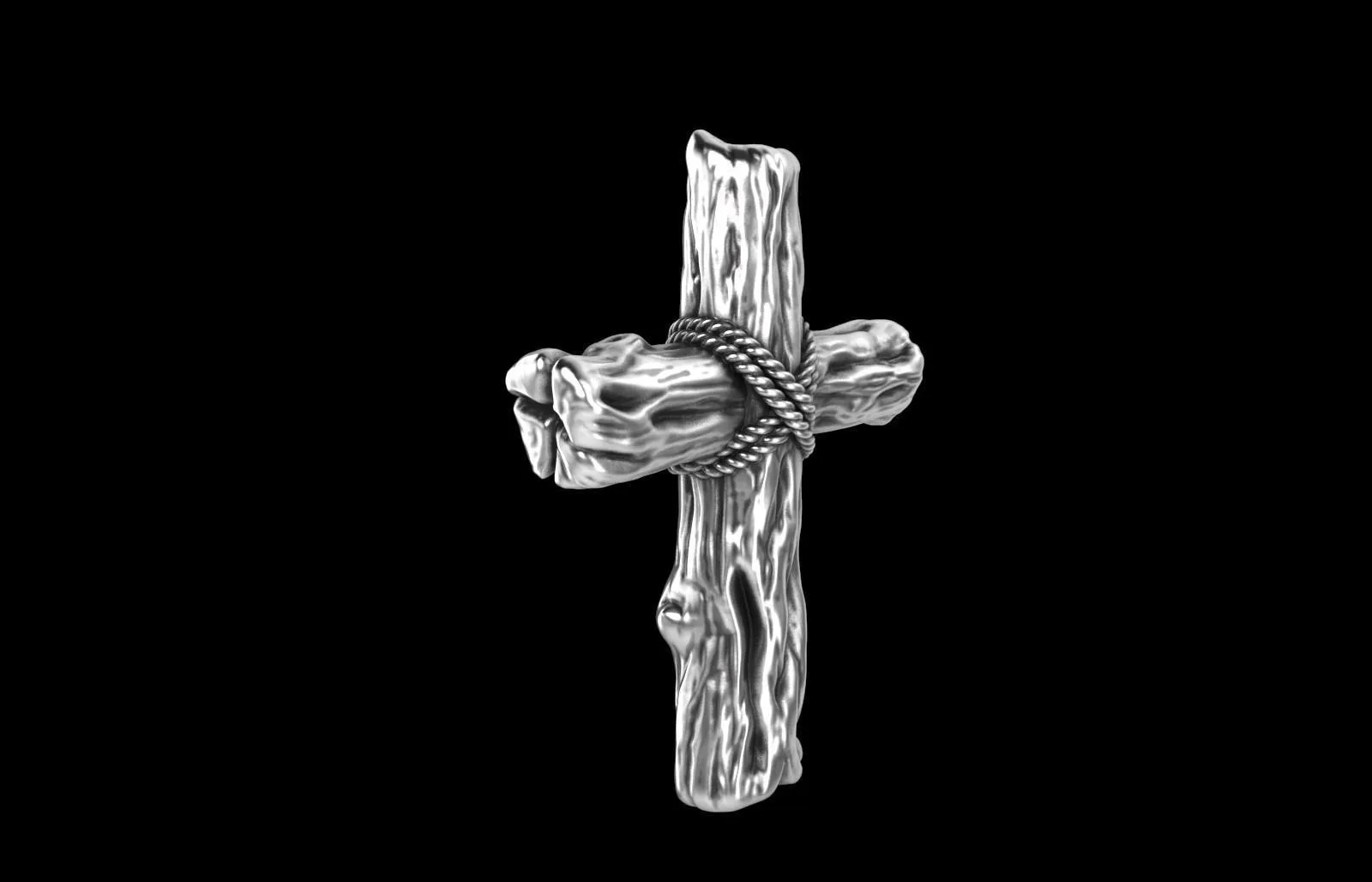 Bartholomew Cross Pendant *10k/14k/18k White, Yellow, Rose, Green Gold, Gold Plated & Silver* Wood Nature Catholic Crucifix Necklace Charm