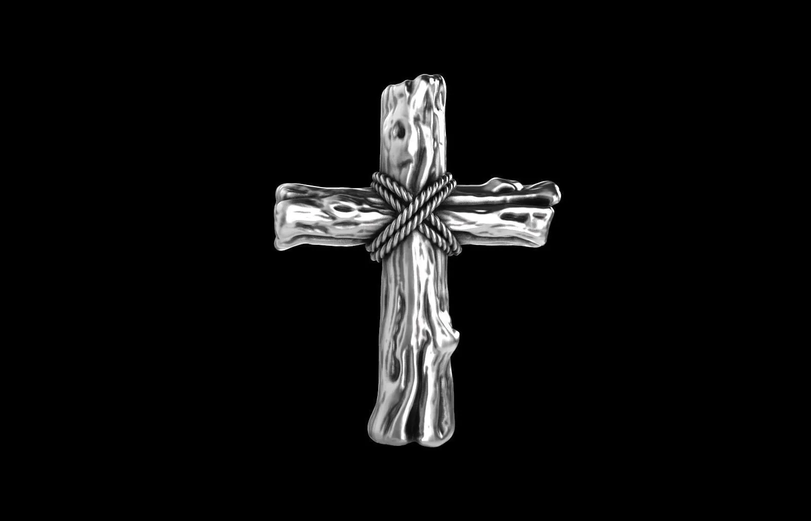 Bartholomew Cross Pendant *10k/14k/18k White, Yellow, Rose, Green Gold, Gold Plated & Silver* Wood Nature Catholic Crucifix Necklace Charm