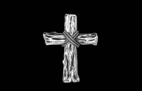 Bartholomew Cross Pendant *10k/14k/18k White, Yellow, Rose, Green Gold, Gold Plated & Silver* Wood Nature Catholic Crucifix Necklace Charm