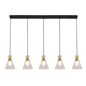 Black & Gold Cleopatra 5 Light Landscape Pendant Light