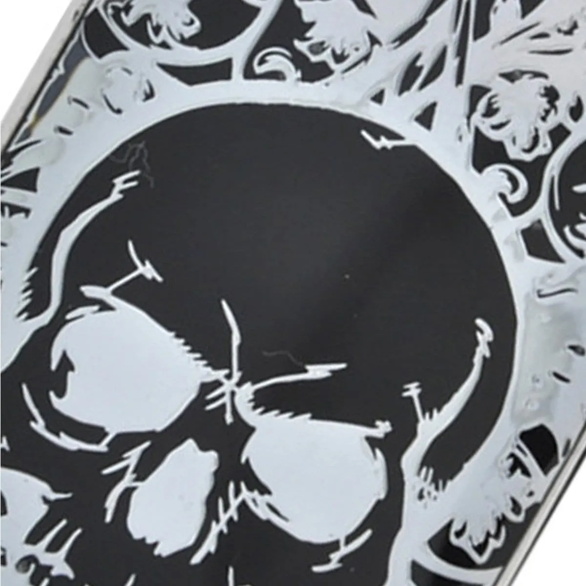 Black and Silver Tone Stainless Steel Skull Tag Pendant