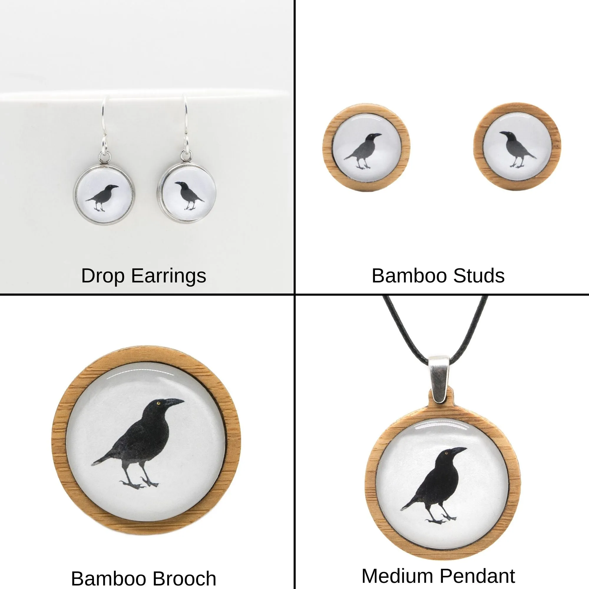 Black Currawong - Pendant (Large)