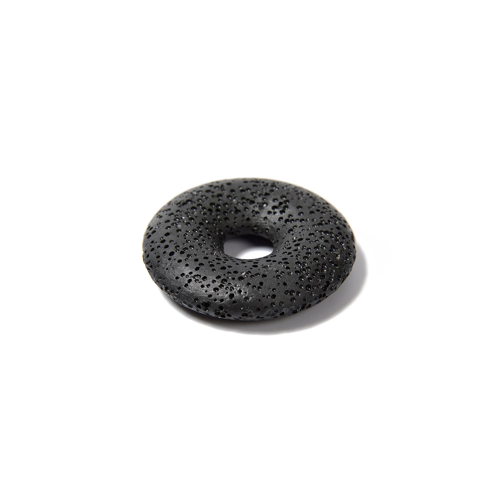 Black Lava Rock Stone Donut Circle Pendant Size 40mm 50mm Sold per Piece