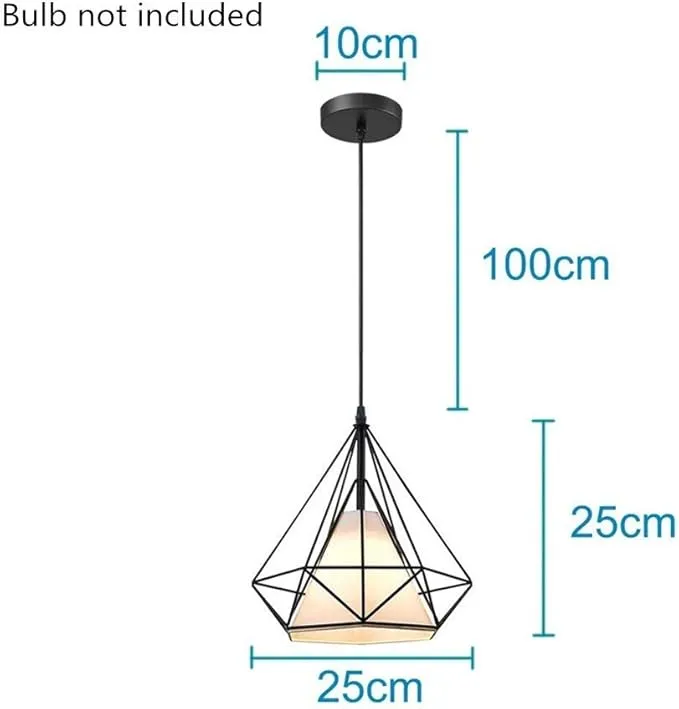 Black Modern Pendant Lamp Shade in UK - E27 Bulb Base, 240V ‎Energy Efficient,Lampshade Ceiling Lights For Kitchen, Island,Dining Room, Restaurant