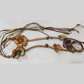 Braided Flower and Beads Belt