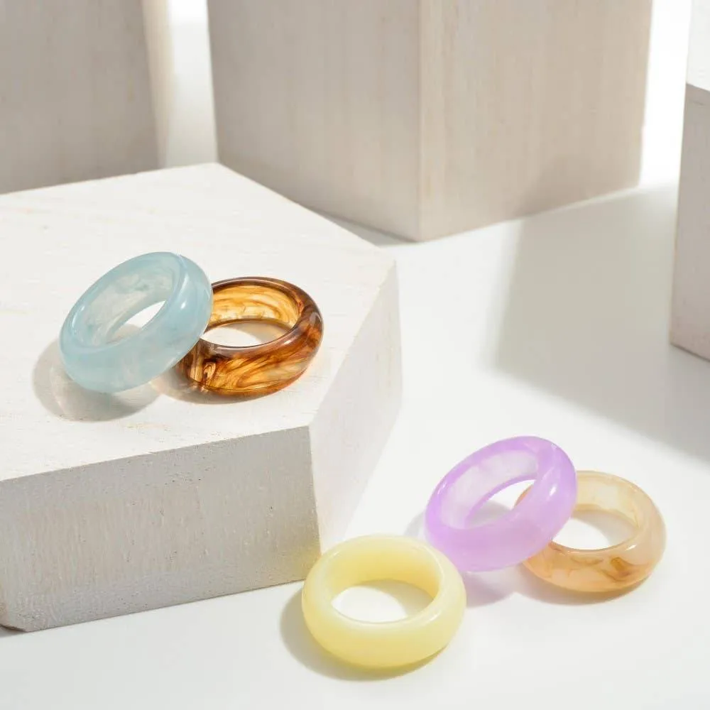 Brown Swirl Resin Band Ring