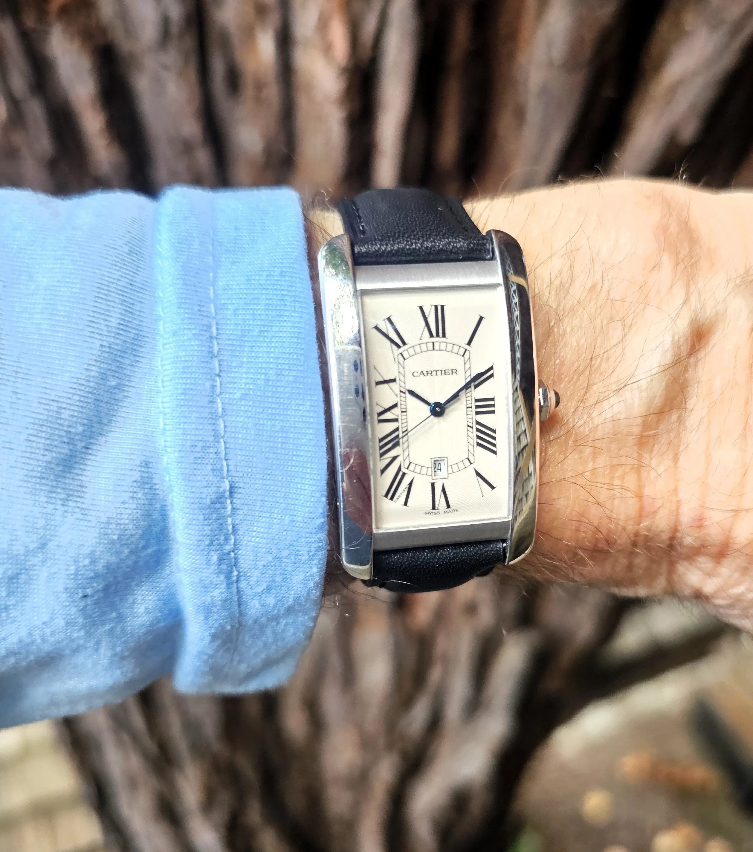 Cartier Tank Americane WG Large size. Full Set, Box and papers, Circa 2006