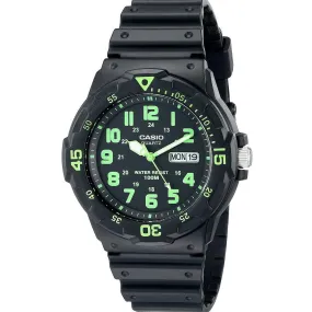 Casio Men's Black Dial Resin Band Watch - MRW200H-3BV
