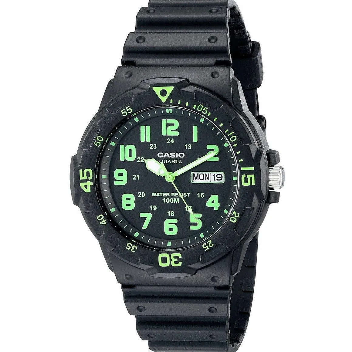 Casio Men's Black Dial Resin Band Watch - MRW200H-3BV