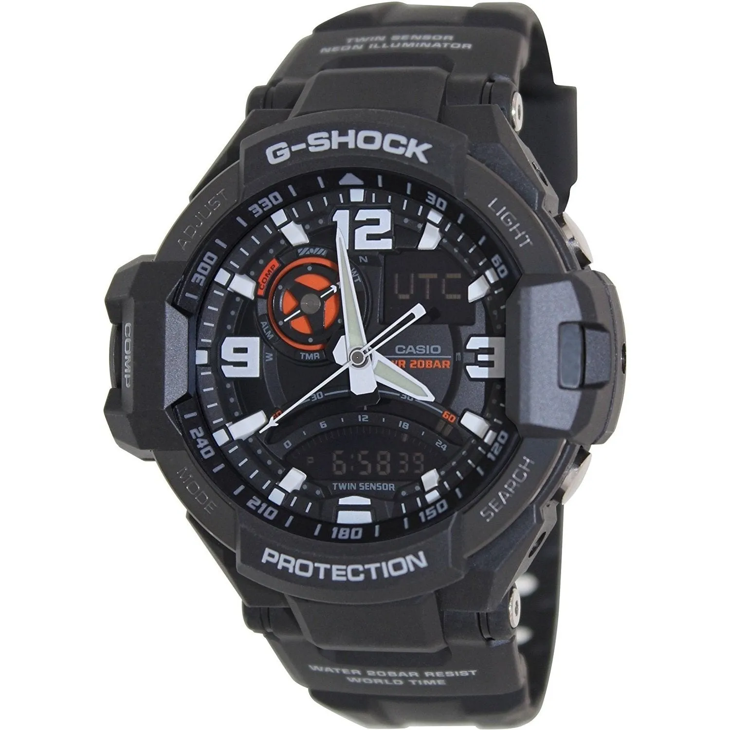 Casio Men's GA1000-1A G-Shock Analog-Digital Black Resin Watch