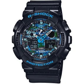 Casio Men's GA100CB-1A G-Shock Graphic Analog-Digital Black Resin Watch