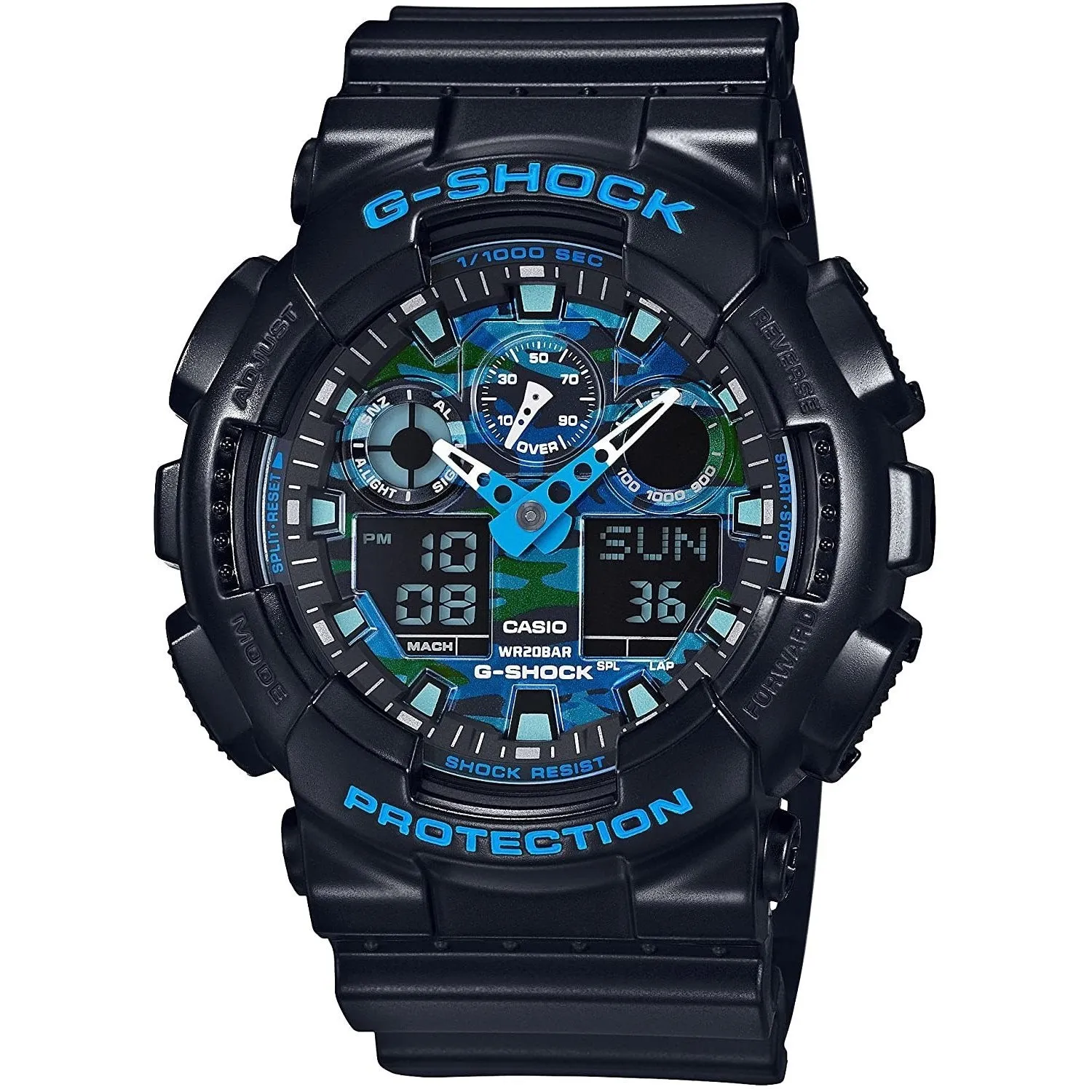 Casio Men's GA100CB-1A G-Shock Graphic Analog-Digital Black Resin Watch