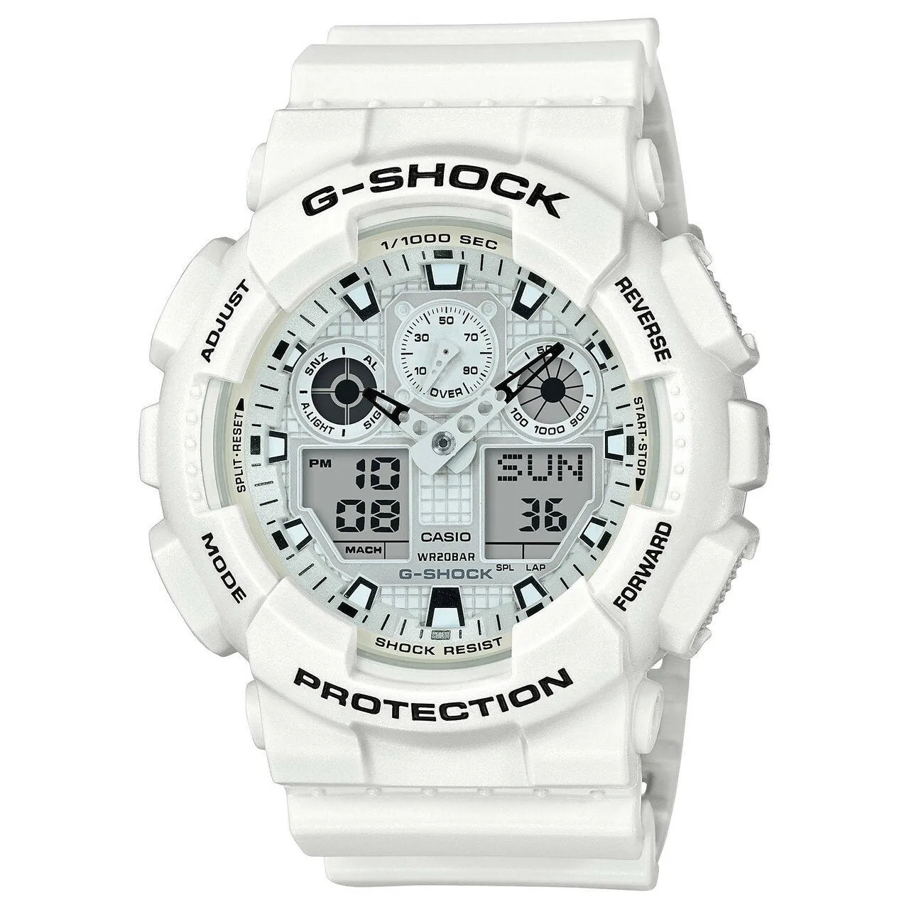 Casio Men's GA100MW-7A G-Shock White Resin Watch