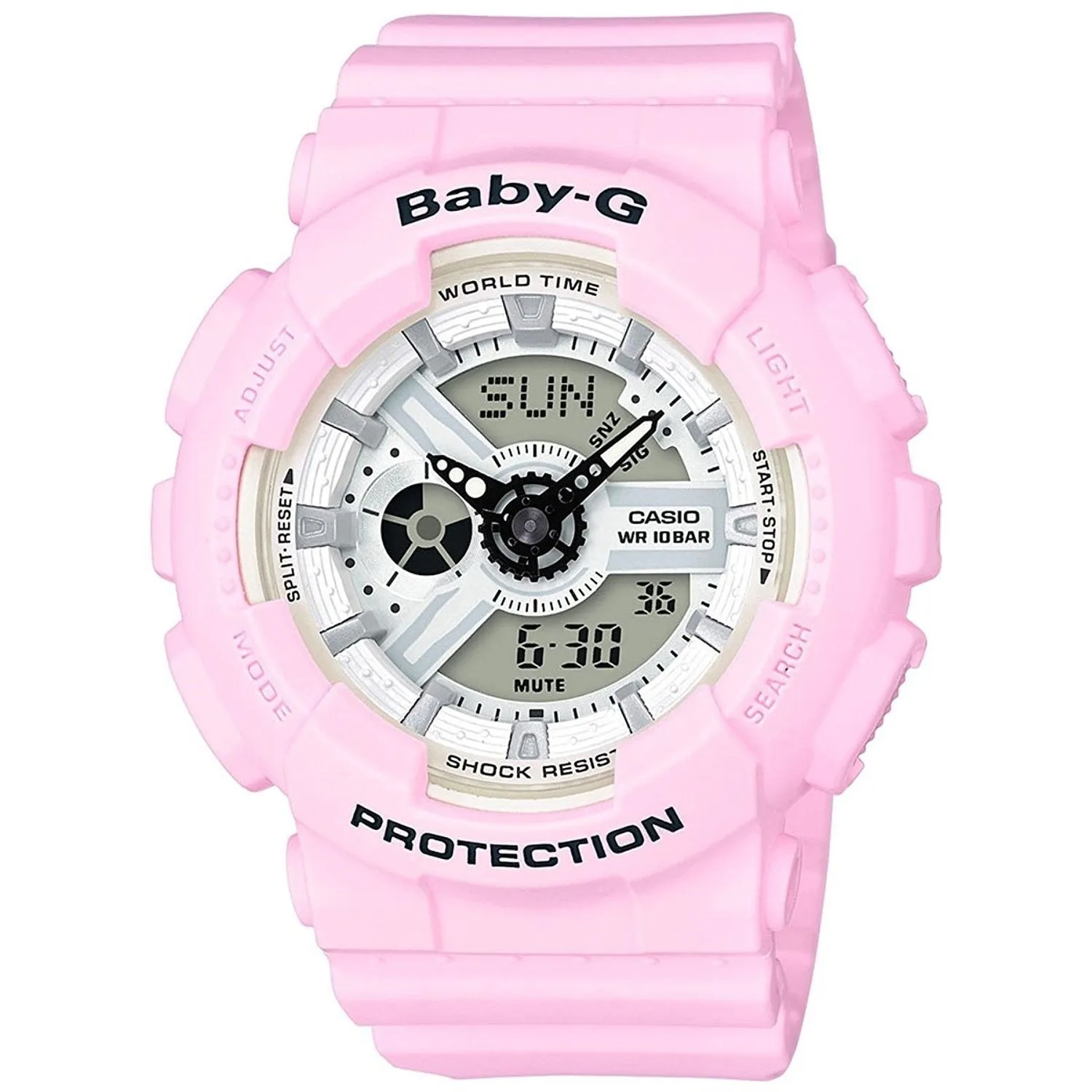 Casio Women's BA110BE-4A Baby-G Analog-Digital Pink Resin Watch