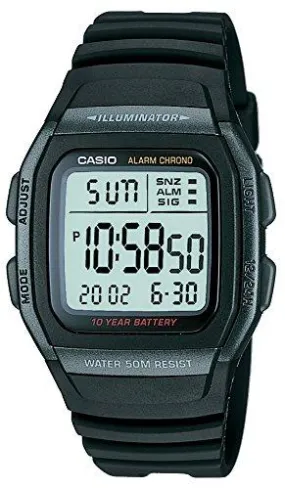 Casio Youth Digital Black Dial Men's Watch - W-96H-1BVDF (D054)