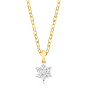 Celebration 9ct Yellow Gold with Round Brilliant Cut 1/4 CARAT tw of Lab Grown Diamond Pendant