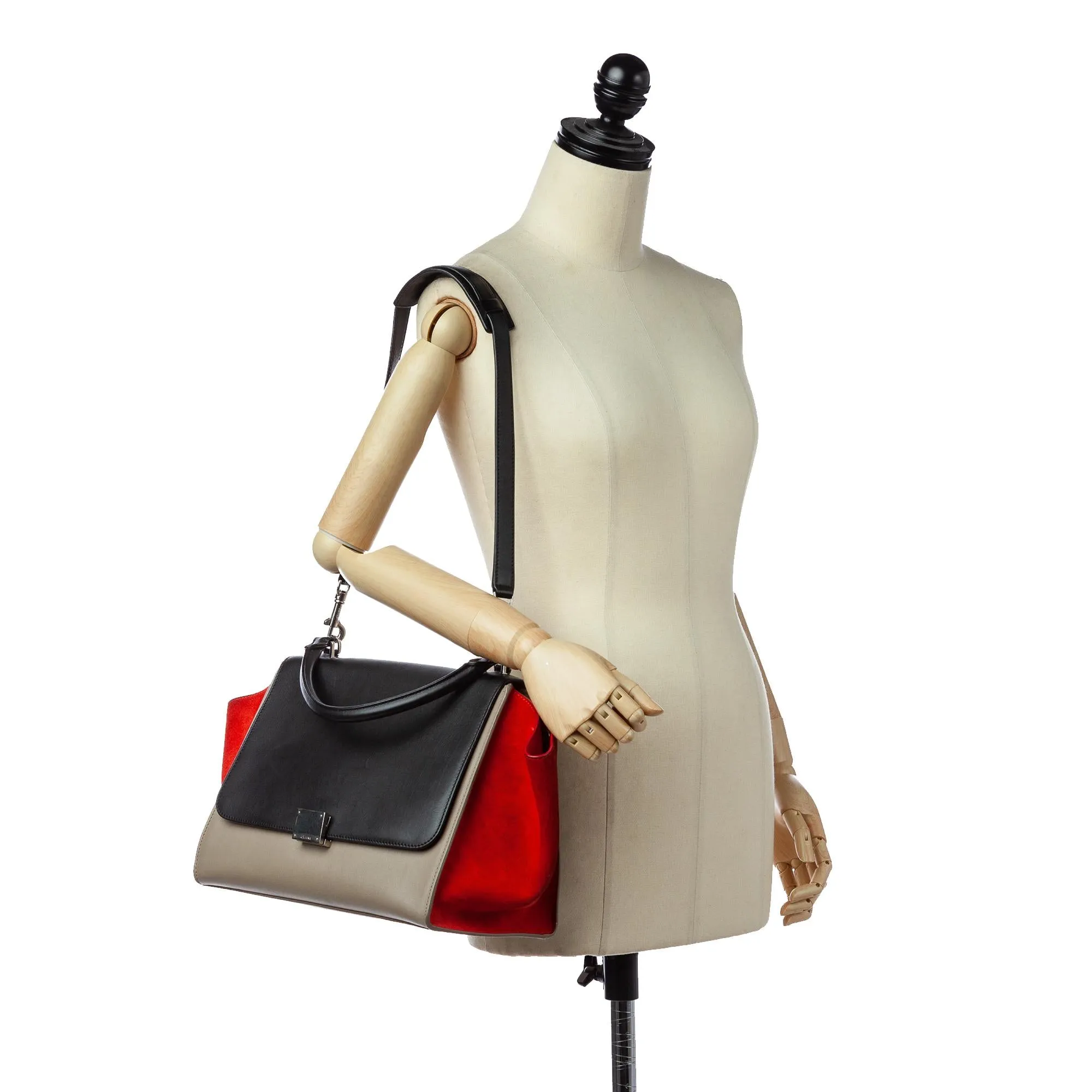 Celine Trapeze Tricolor Leather Satchel (SHG-27023)