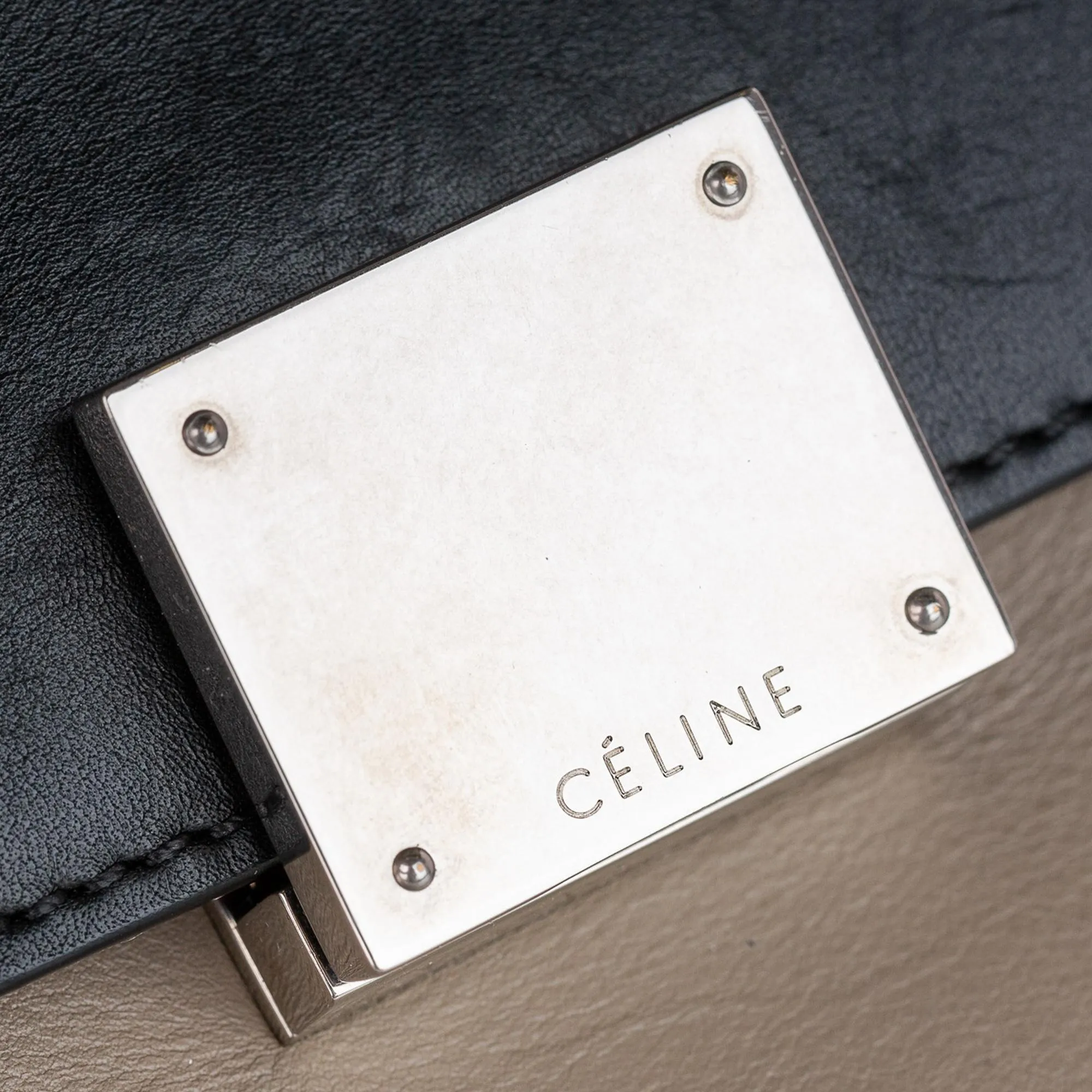 Celine Trapeze Tricolor Leather Satchel (SHG-27023)