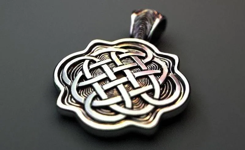 Celtic Knot Pendant *10k/14k/18k White, Yellow, Rose, Green Gold, Gold Plated & Silver* Symbol Pattern Irish Men Women Charm Necklace Gift