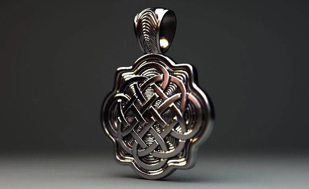 Celtic Knot Pendant *10k/14k/18k White, Yellow, Rose, Green Gold, Gold Plated & Silver* Symbol Pattern Irish Men Women Charm Necklace Gift