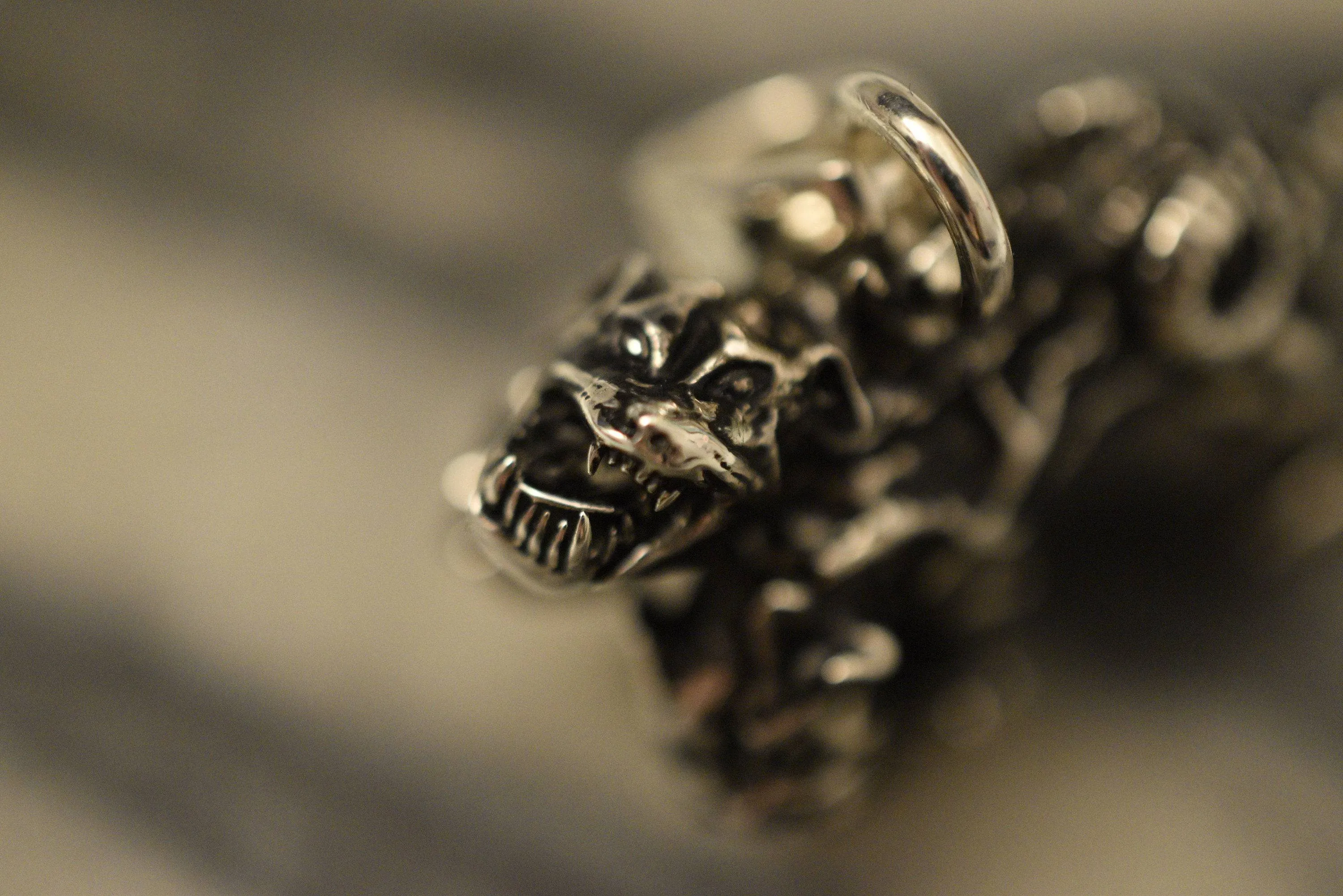Cerberus Pendant *10k/14k/18k White, Yellow, Rose, Green Gold, Gold Plated & Silver* Hell Hound Dog Gothic Punk Biker Demon Charm Necklace