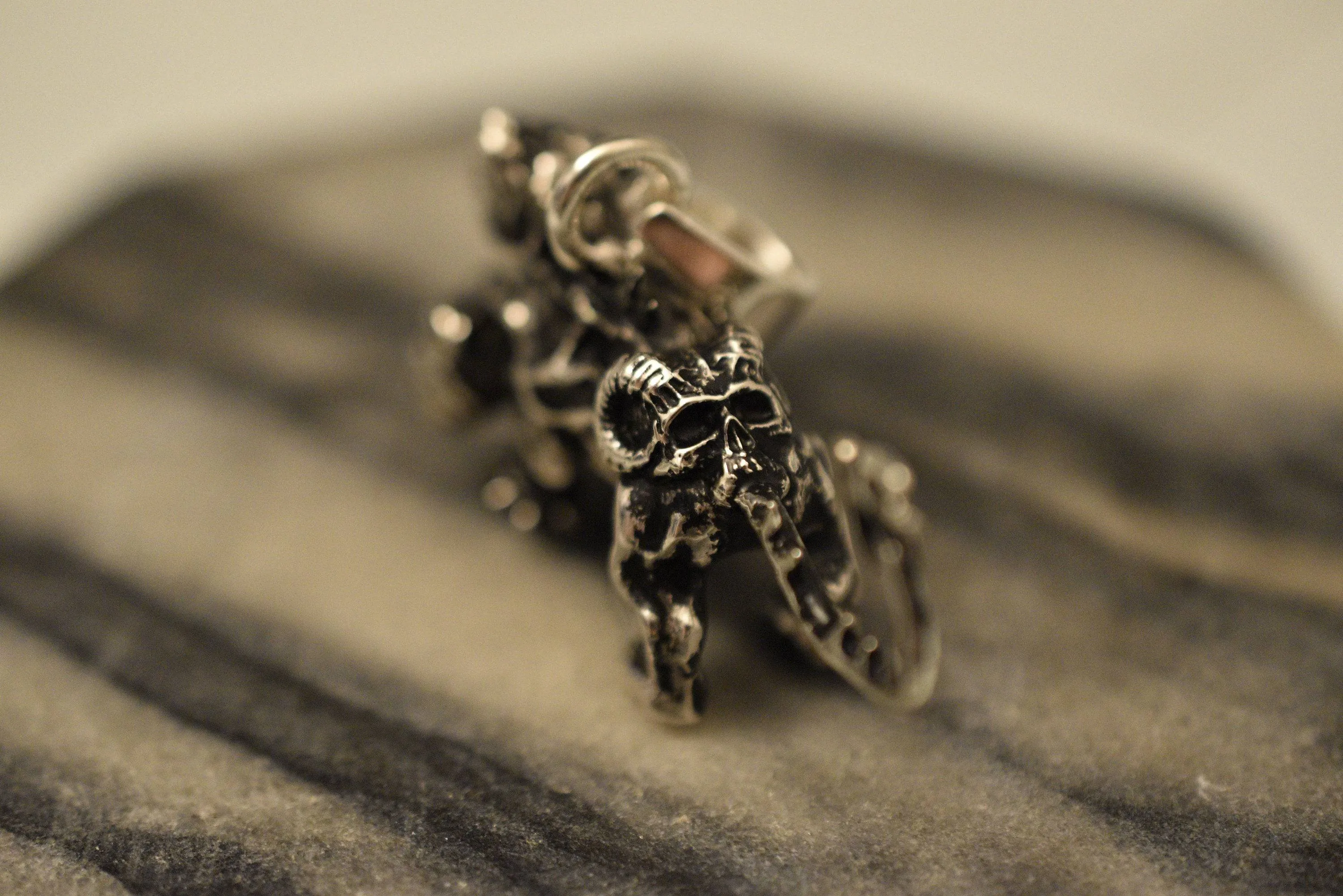 Cerberus Pendant *10k/14k/18k White, Yellow, Rose, Green Gold, Gold Plated & Silver* Hell Hound Dog Gothic Punk Biker Demon Charm Necklace