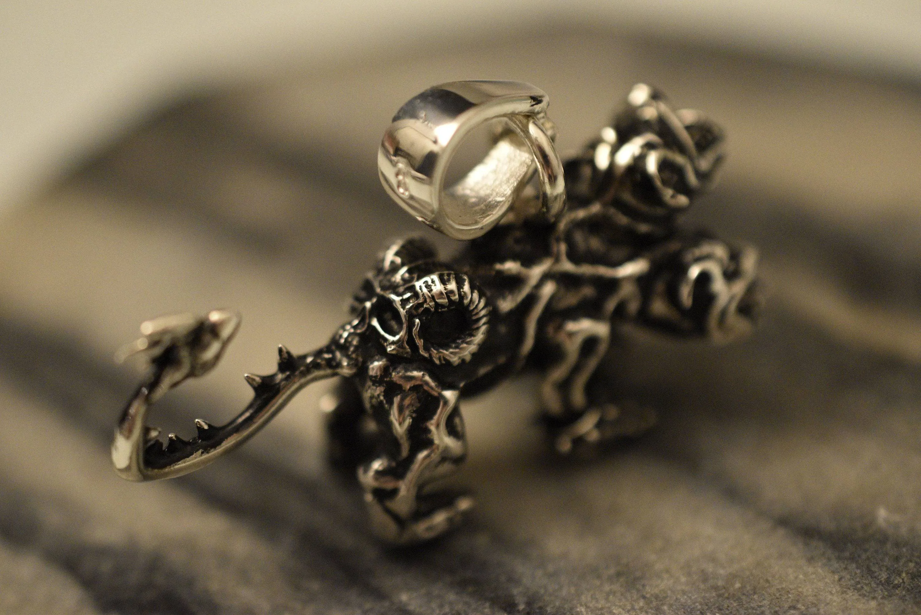 Cerberus Pendant *10k/14k/18k White, Yellow, Rose, Green Gold, Gold Plated & Silver* Hell Hound Dog Gothic Punk Biker Demon Charm Necklace