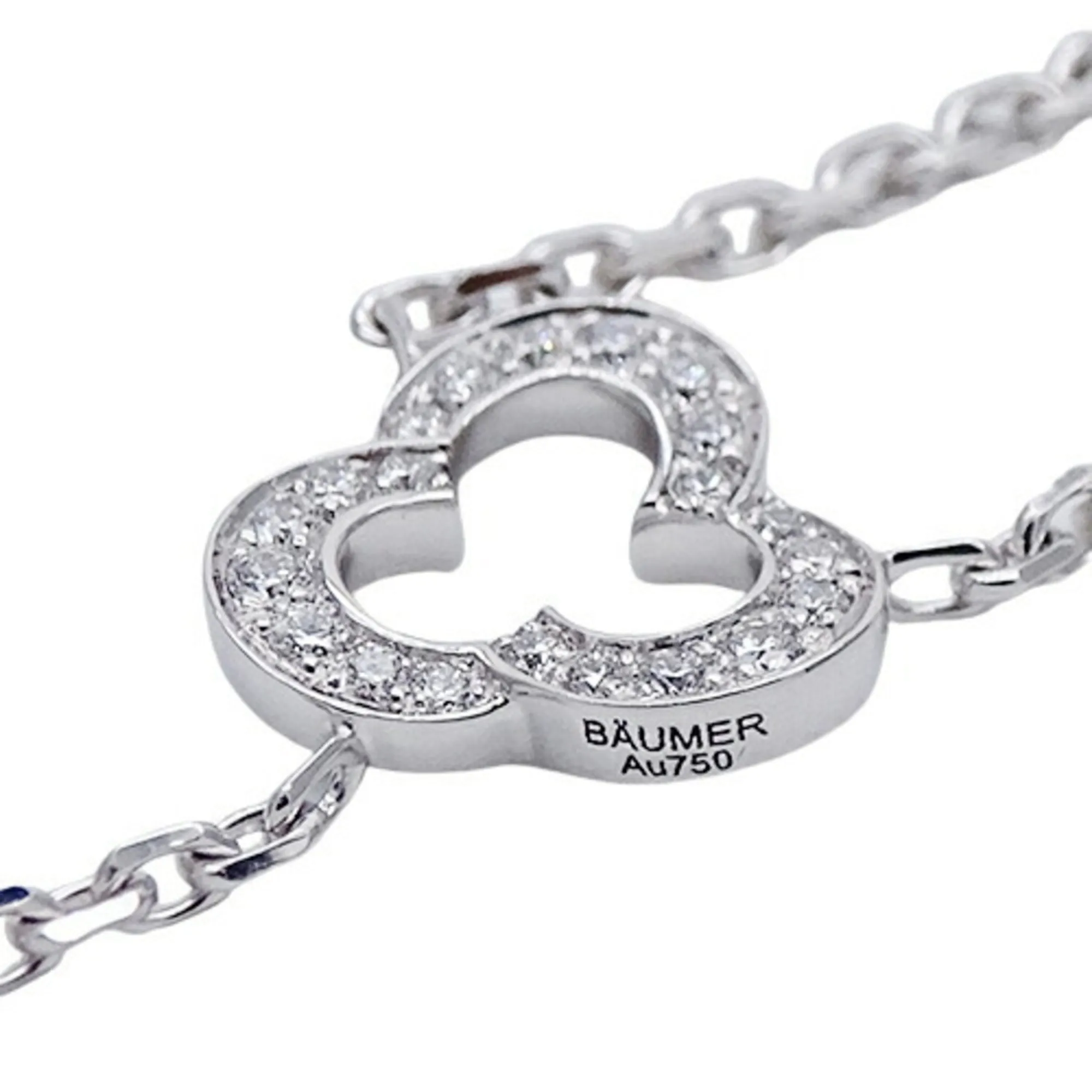 CHANEL Necklace Women's 750WG Diamond Camellia White Gold J2934 Polished