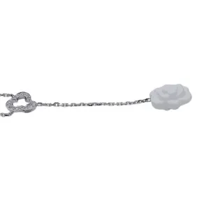 CHANEL Necklace Women's 750WG Diamond Camellia White Gold J2934 Polished