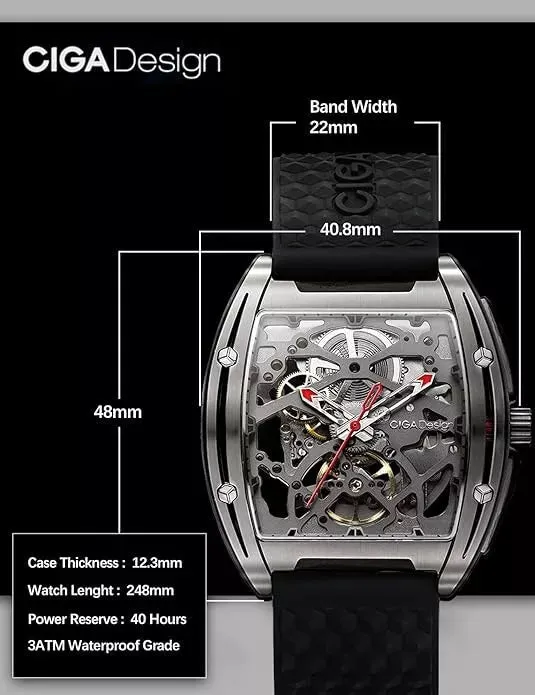 CIGA Design Watch Series Z Edge Titanium Founder Edition Extra Milanese Straps