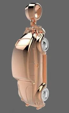 Classic Car Pendant *10k/14k/18k White, Yellow, Rose, Green Gold, Gold Plated & Silver* Mechanic Race Nascar Men Women Charm Necklace Gift