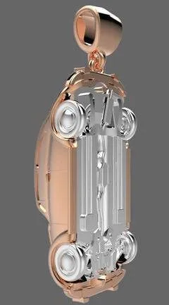 Classic Car Pendant *10k/14k/18k White, Yellow, Rose, Green Gold, Gold Plated & Silver* Mechanic Race Nascar Men Women Charm Necklace Gift
