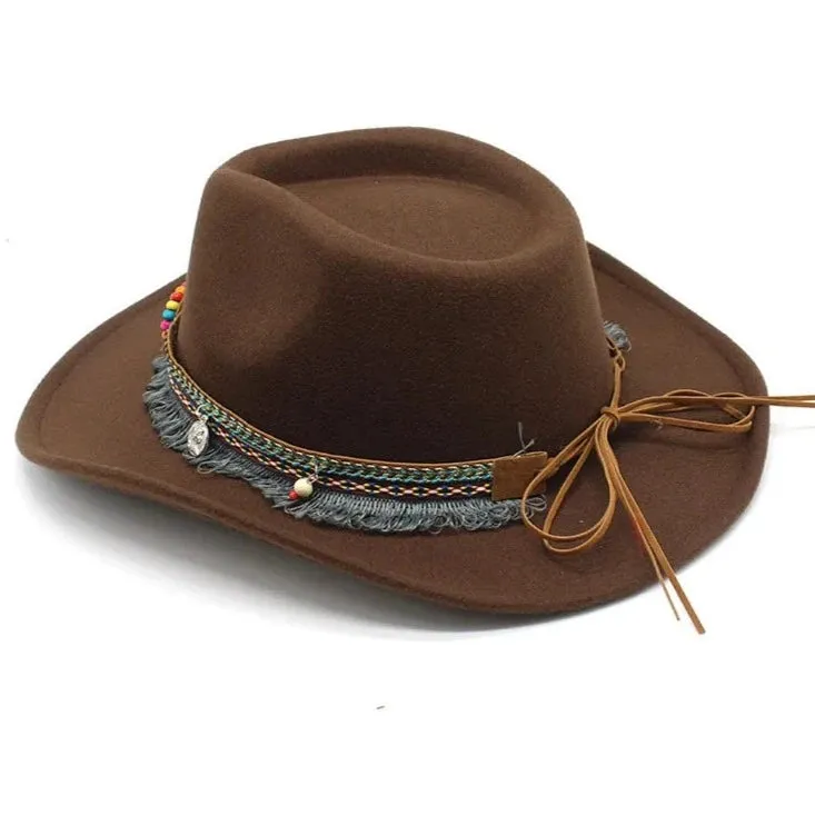 Classic Western Cowboy Hat Solid Color Jazz Style