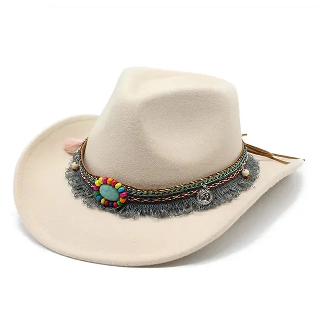 Classic Western Cowboy Hat Solid Color Jazz Style
