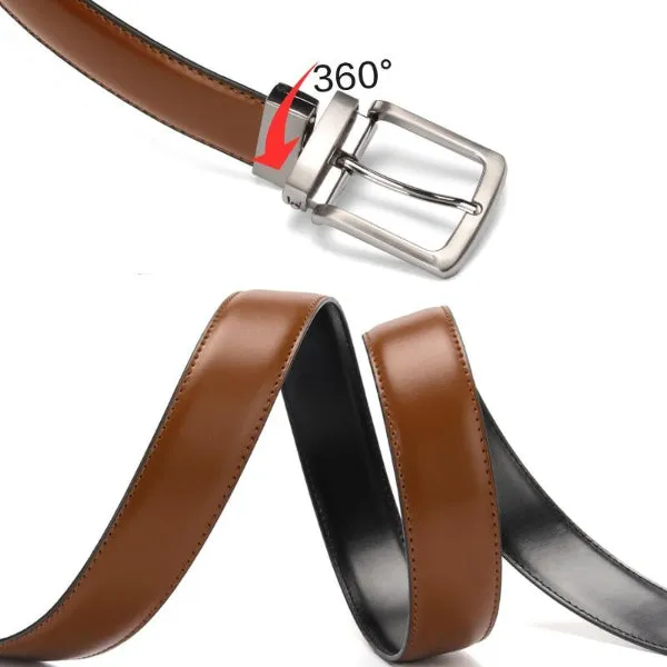 Classy Men Reversible Leather Belt Brown