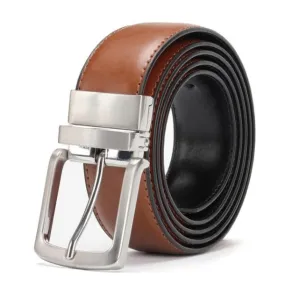 Classy Men Reversible Leather Belt Brown