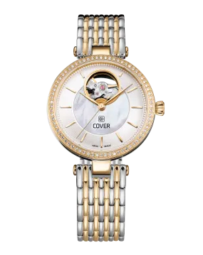 COVER Concerta Open Heart Automatic Watch Crystals White Pearl, Bicolor