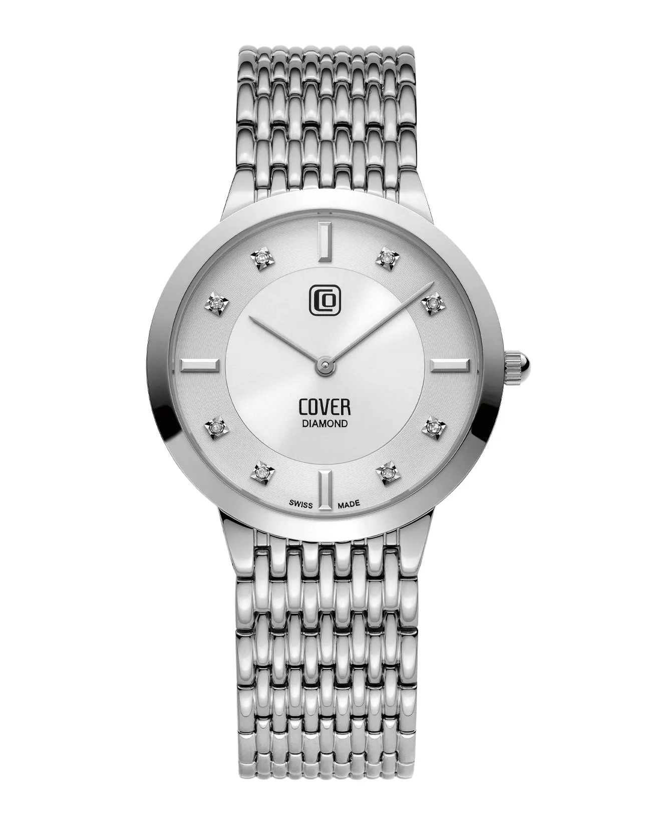 COVER Langham Diamond Steel Watch, Full Silver