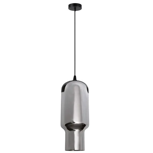 Cylinder Black Smoke Glass Pendant Light