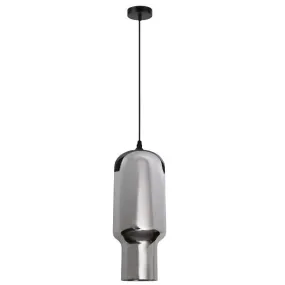Cylinder Black Smoke Glass Pendant Light